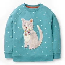 

New Arrival Baby Girls Sweatshirts Autumn Child Cats Long Sleeves Sweater Kids T-shirt Clothes Tops For 2-7Y