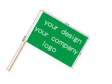 50pcs/ 14*21cm or 20*30cm Hanging flag company logo any design customize flag polyster material custom hand flags