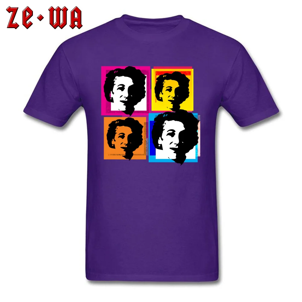 Cheap Custom Design Short Sleeve Top T-shirts ostern Day Round Collar Pure Cotton Tops T Shirt for Men T Shirts Casual ENID BLYTON ENGLISH CHILDRENS NOVELIST POP ART STYLE COLLAGE purple