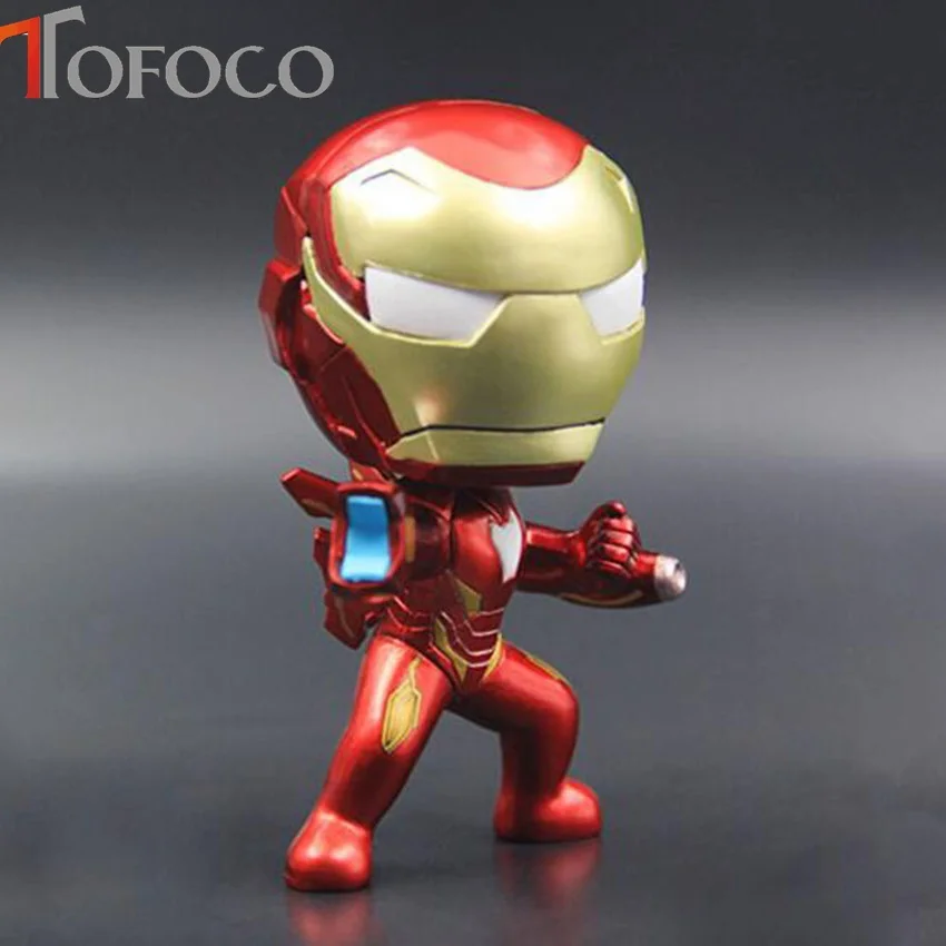 

TOFOCO Mini 1Set Spider Man Iron Man Dead Pool Figure Home coming Spiderman Figures Model Toys Q Version