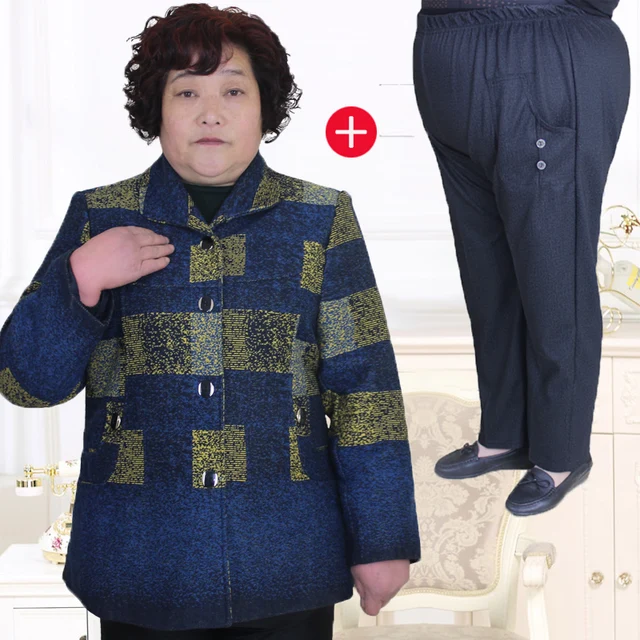 Special Offers Middle-aged fashion large size two-piece suit Tops + pants PJMFK-P8NKPants Special Offers Middle-aged fashion large size two-piece suit Tops + pants PJMFK-P8NKPants