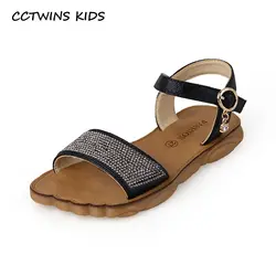CCTWINS/детская обувь; коллекция 2019 года; летние модные вечерние туфли принцессы со стразами для девочек; брендовые пляжные сандалии на