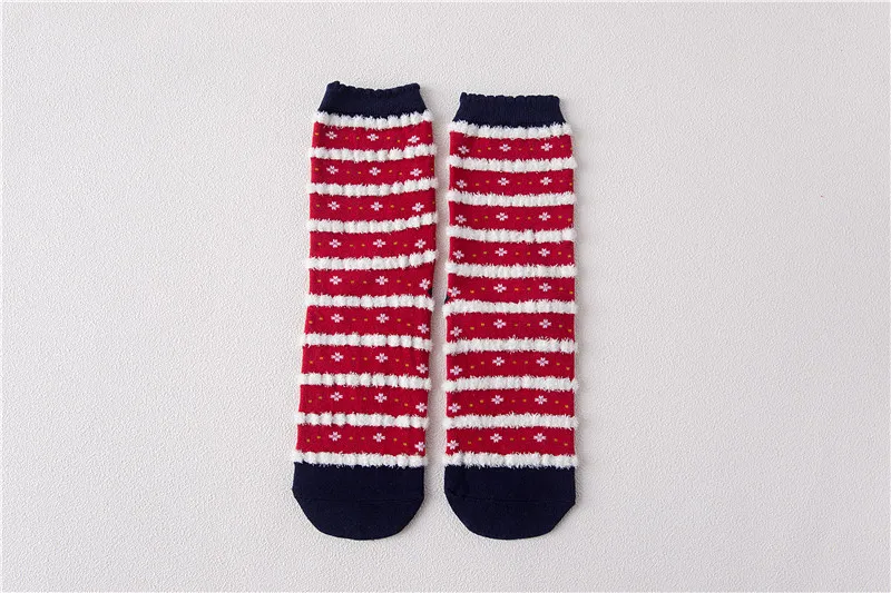 3 пар/кор., Осень-зима, рождественский подарок, красные носки, хлопковые, Meias, теплые, милые, 3d узоры, носки для женщин, стрейч