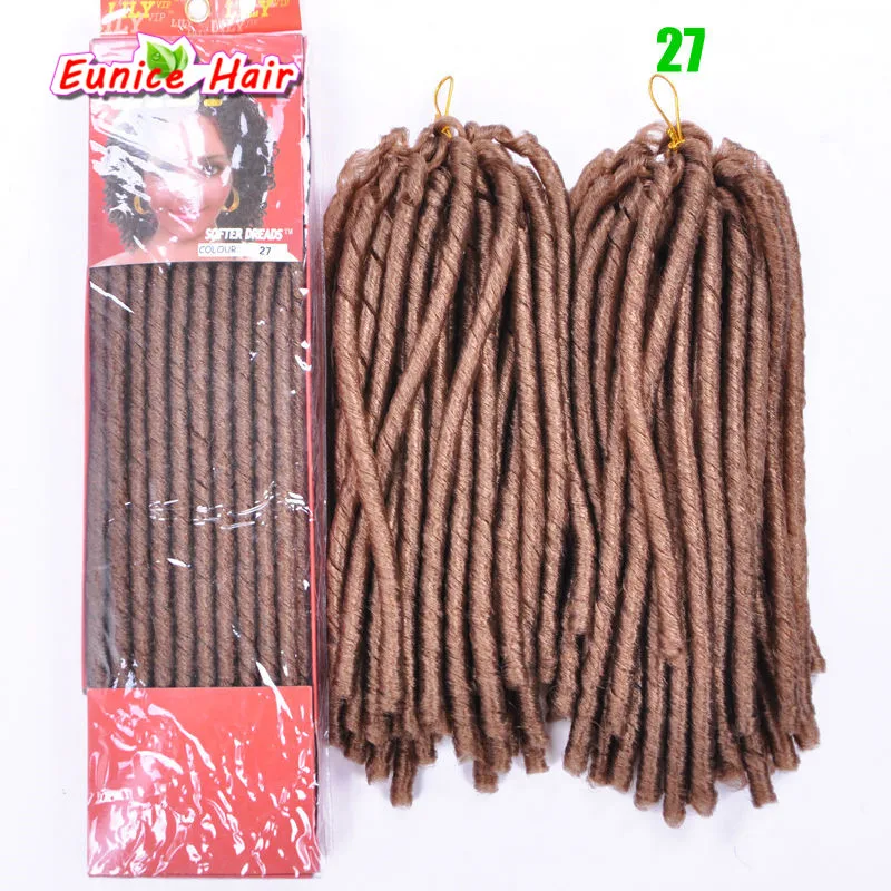New Packing 5 Pack Soft Dread Faux Locs Colored Crochet Braids Hairstyles African Synthetic Hair Braiding Eunice Hair Extensions