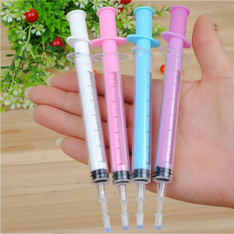 

1Pcs/sell Kawaii Lovely Cartoon Syringe Model Stationery Writing Office Pilot Pen 0.7mm Cute Gel Pen School Supplies Stitch