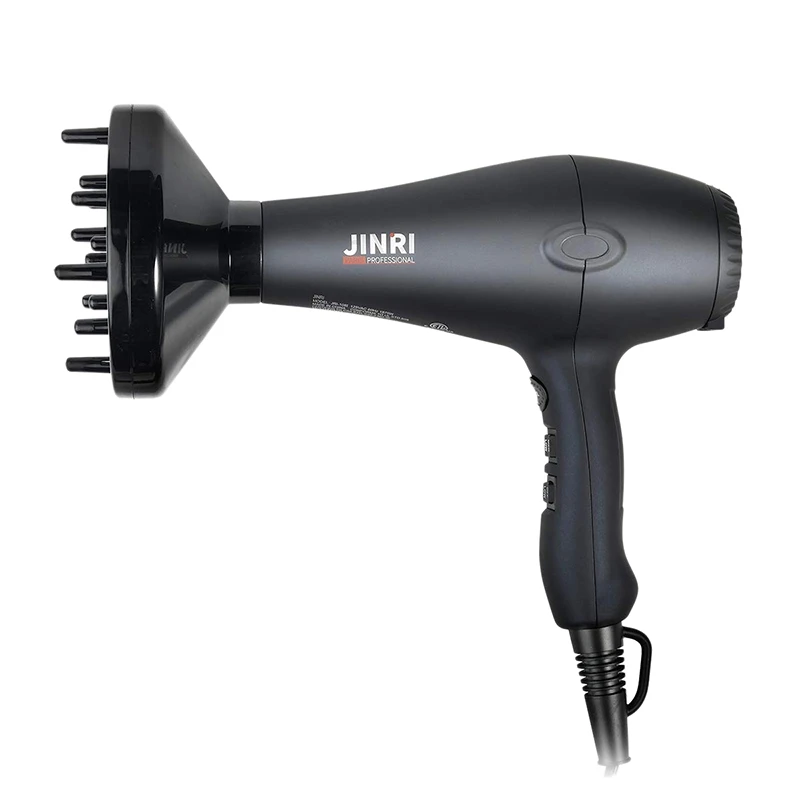 

Jinri Ions Salon Hair Dryer Professional Dc Motor Air Blower With Concentrator Diffuser3 Heat 2 Speed With Cool Shot Button Li