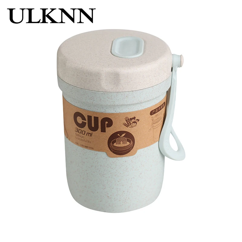 

ULKNN Straw Holding Soup Cup Double Insulation Sealing Overflow Prevention Microwave Oven Heating Straw Holding Soup Cup