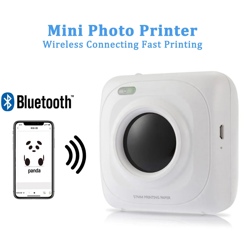 Mini Photo Picture Printer Portable Thermal Bluetooth Printer For