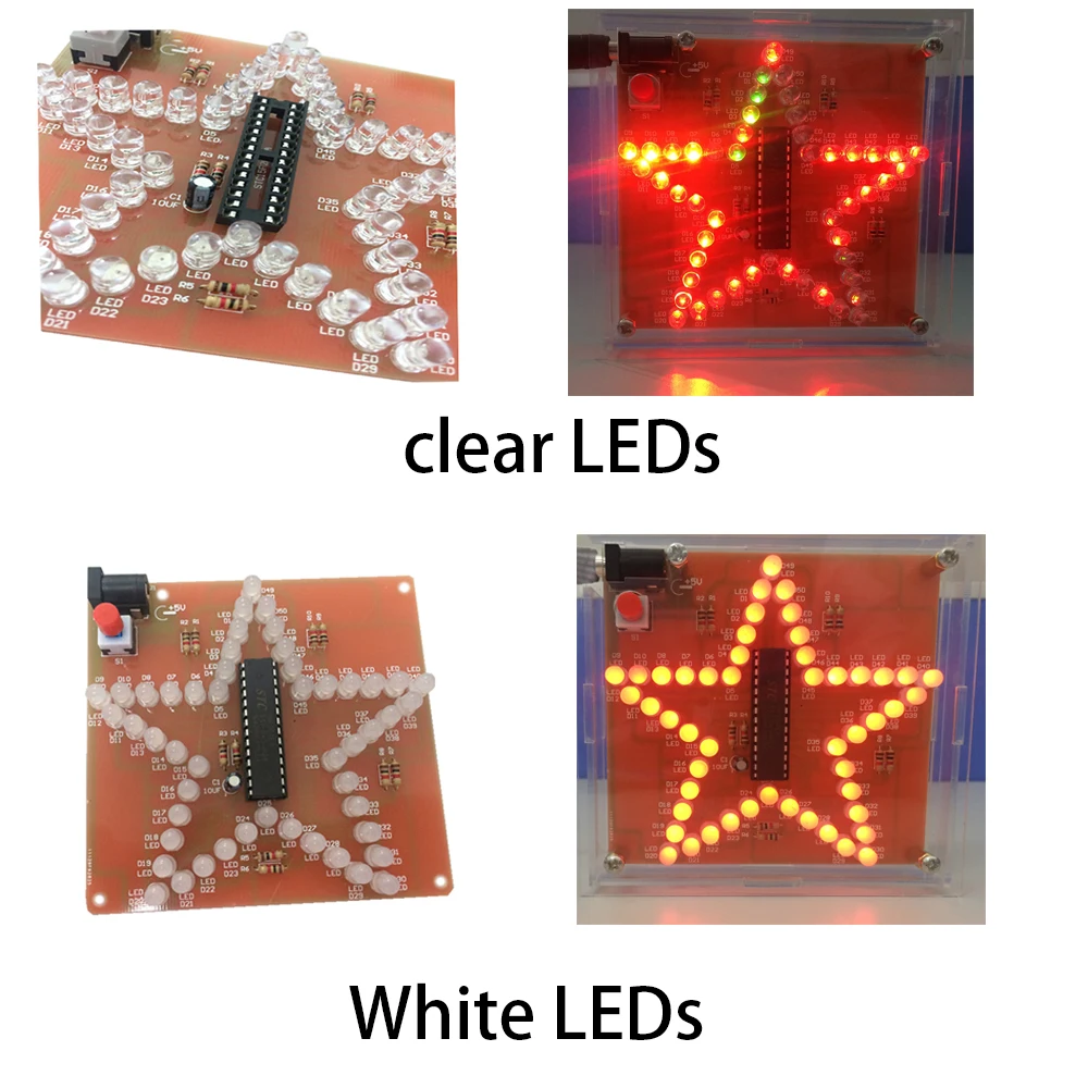Пентаграмма светодиодный diy Электронный DIY обучение сварочный набор красочная пятиконечная звезда