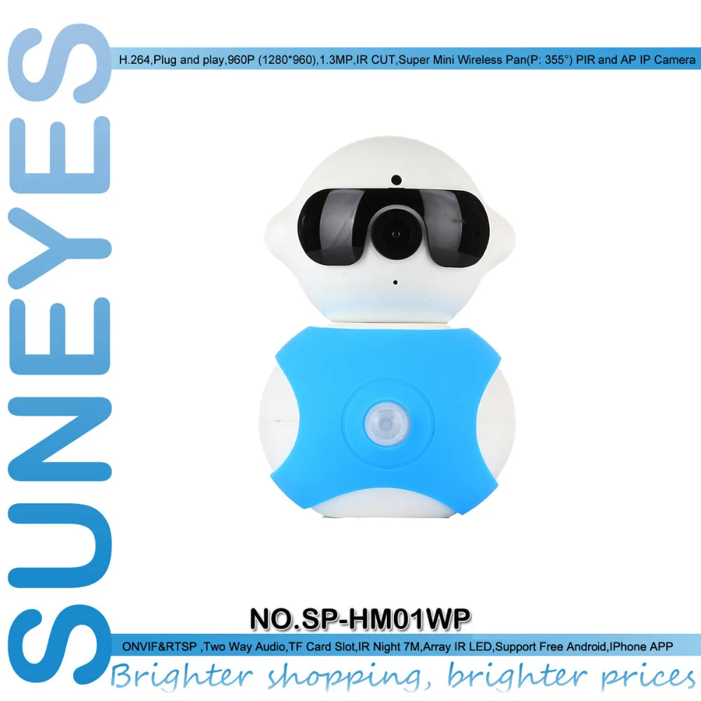 SunEyes SP HM01WP 960 P 1 3 МЕГАПИКСЕЛЬНОЙ HD Mini Робот Беспроводная Ip камера ИК сигнализация