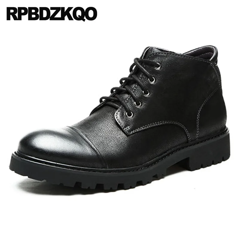 

Formal Genuine Leather Party Zipper Chunky Ankle Designer Shoes Men High Quality Full Grain Boots Booties Business Oxford Dress