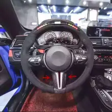 Аксессуары, накладка на руль из углеродного волокна для BMW 1 3 4X3X5 F20 F30 F32 F10 F12 F25 F26 F15 F16 M, стильный спортивный автомобиль
