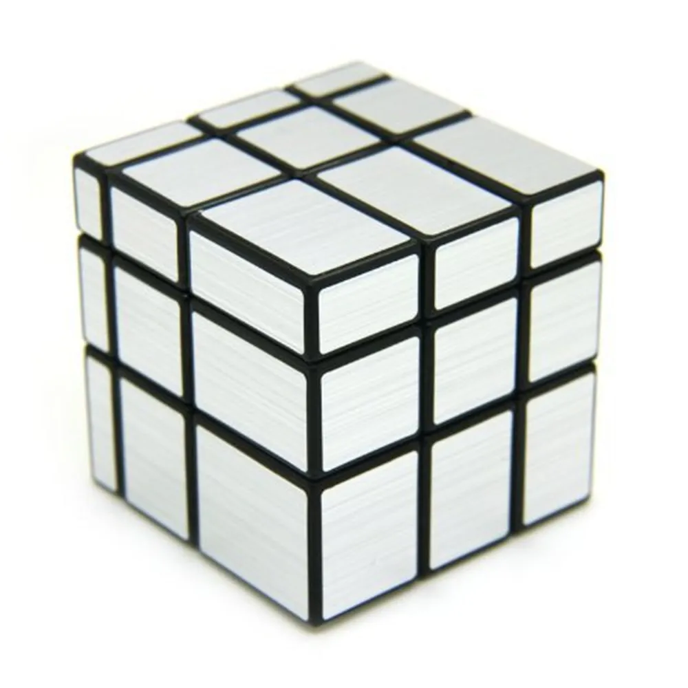 Профессиональный серебряные золотые наклейки три зеркало S Скорость Magic Cube
