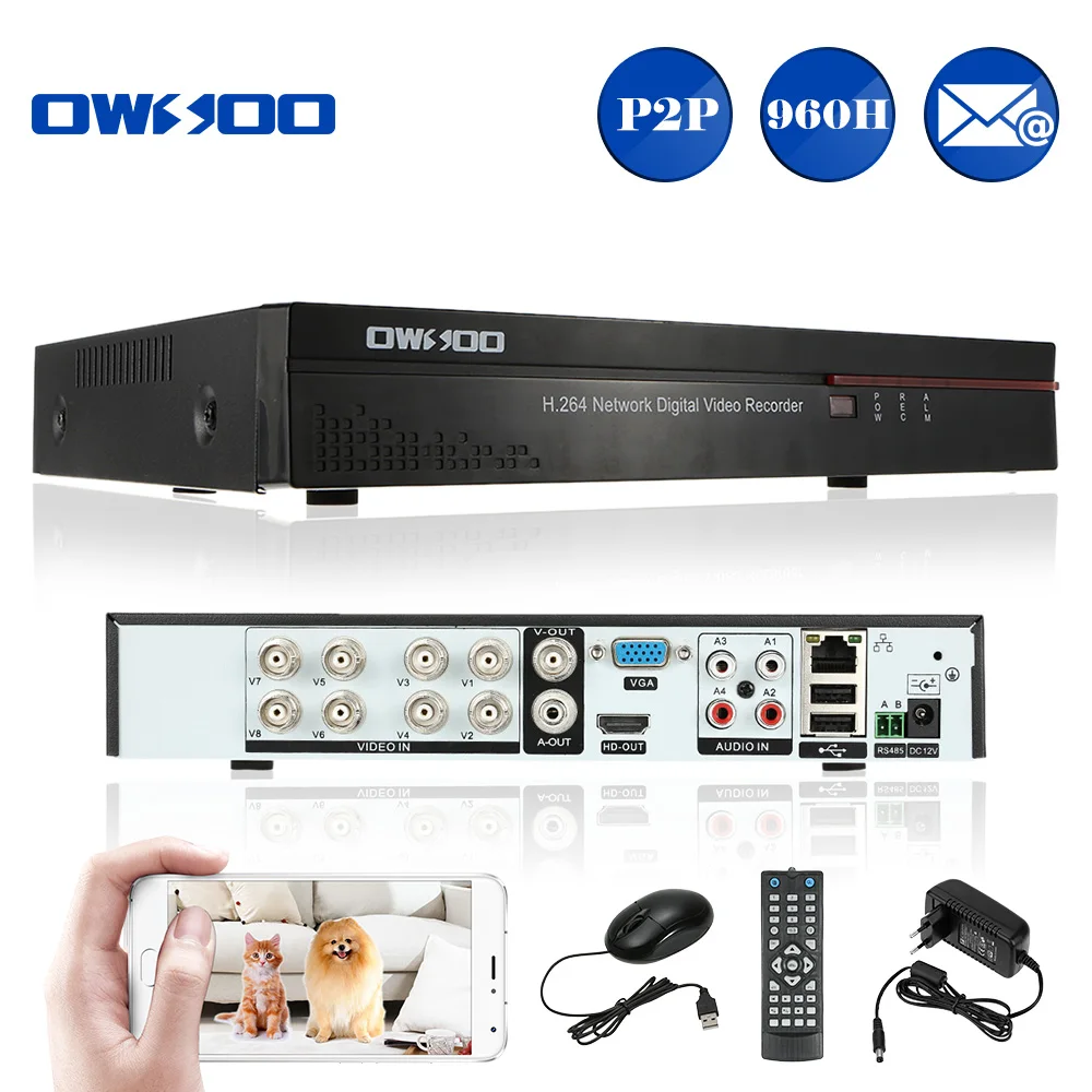 OWSOO 8 Channel DVR Digital Video Recorder 960H D1 H.264