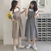 2022 Summer Spaghetti Strap Plaid Dress High Waist Sleeveless Long Women Dress Casual Loose Kawaii Dresses Lolita Sundress ► Photo 3/6