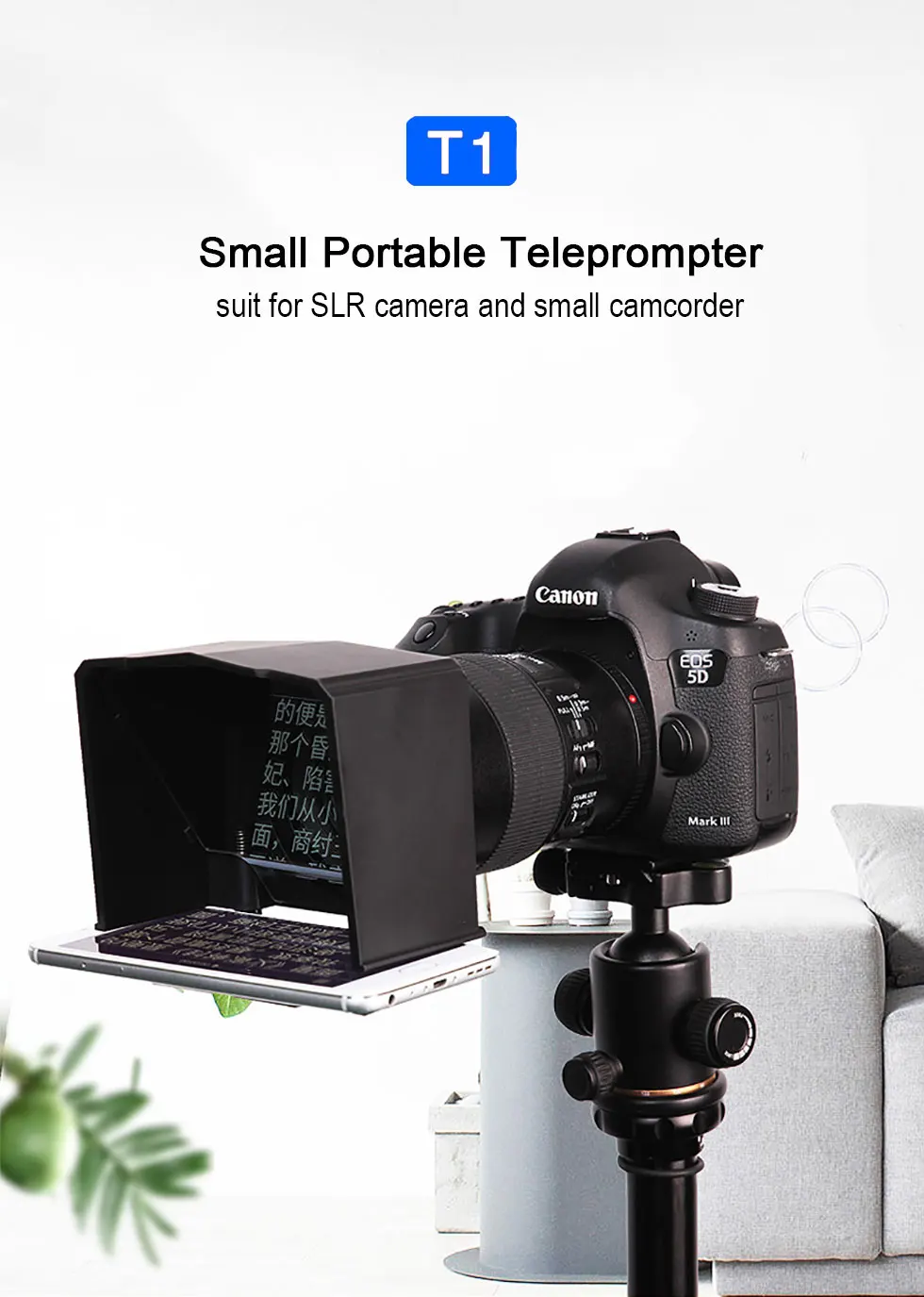 Bestview T1 Portable Phone Teleprompter for Interview Speech Video Teaching UK 