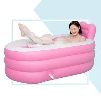 

Inflatable Bathtub Tub Adult Household Bath Plastic Bucket Bathroom Full Body Folding Bath Barrel Thick Portable