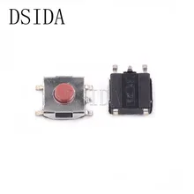 50 шт. плоский Красный SMD 5Pin 6x6 Такт кнопочный переключатель 6*6*3,1 мини-выключатель 6x6x3,1 мм