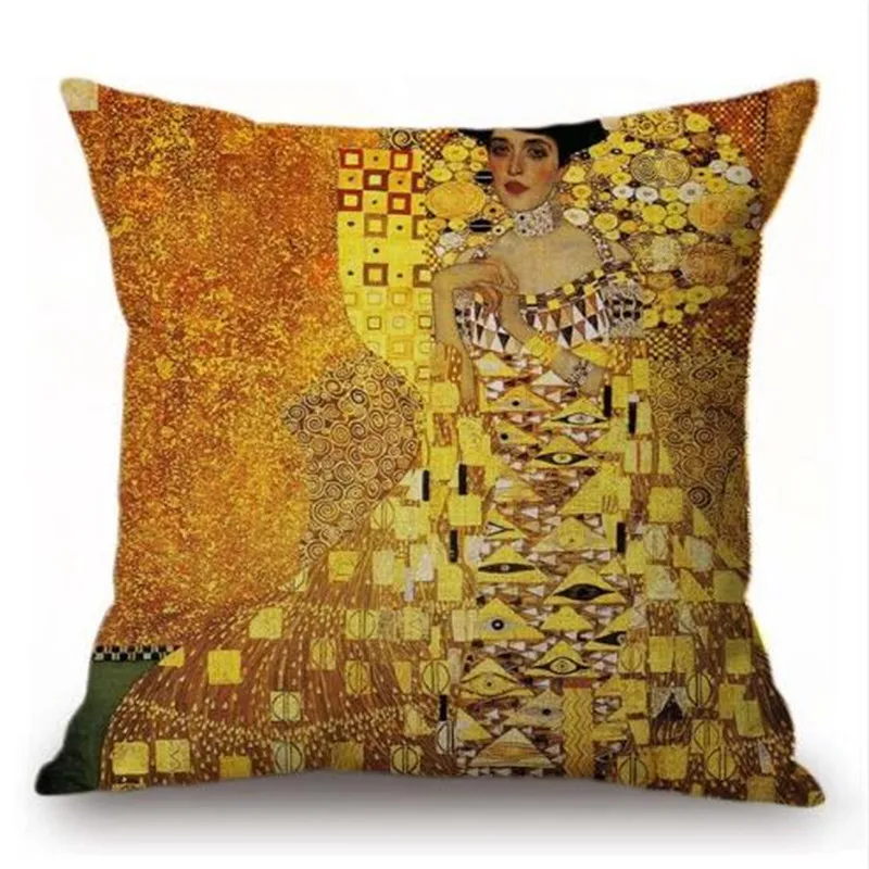 Новая коллекция Gustav Klimt, наволочка с принтом, домашний Золотой роскошный декоративный диван, кофейное автомобильное кресло, наволочка