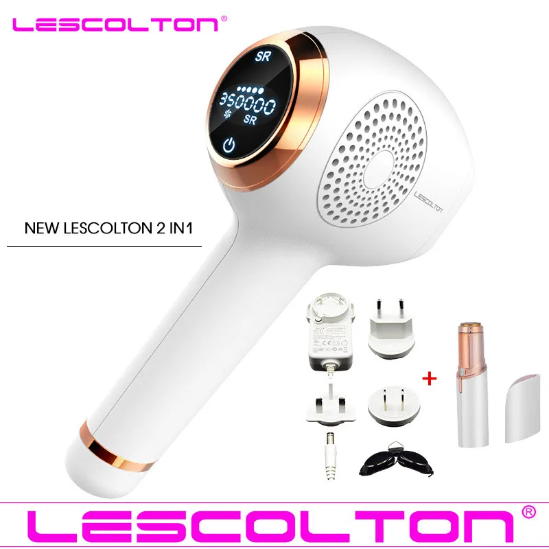 Эпилятор Lescolton Ice cool IPL, постоянное лазерное удаление волос с ЖК-дисплеем, лазерный триммер для бикини, фотоэпилятор - Цвет: 3in1 no Icecool 4