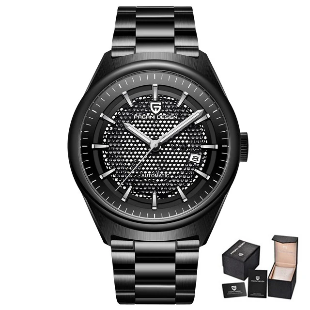 Relojes hombre 2019NEW PAGANI дизайнерские Брендовые мужские роскошные механические часы из нержавеющей стали водонепроницаемые военные часы horloges для мужчин - Цвет: all black