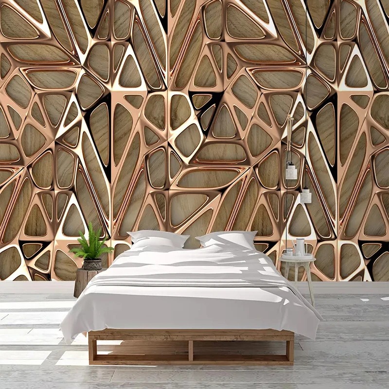 Custom Photo Wallpaper 3D Art Metallic Style Geometric Pattern Mural Living Room Bedroom Home Decor Abstract Wall Painting 3 D Custom Photo Wallpaper 3D Art Metallic Style Geometric Pattern Mural Living Room Bedroom Home Decor Abstract Wall Painting 3 D