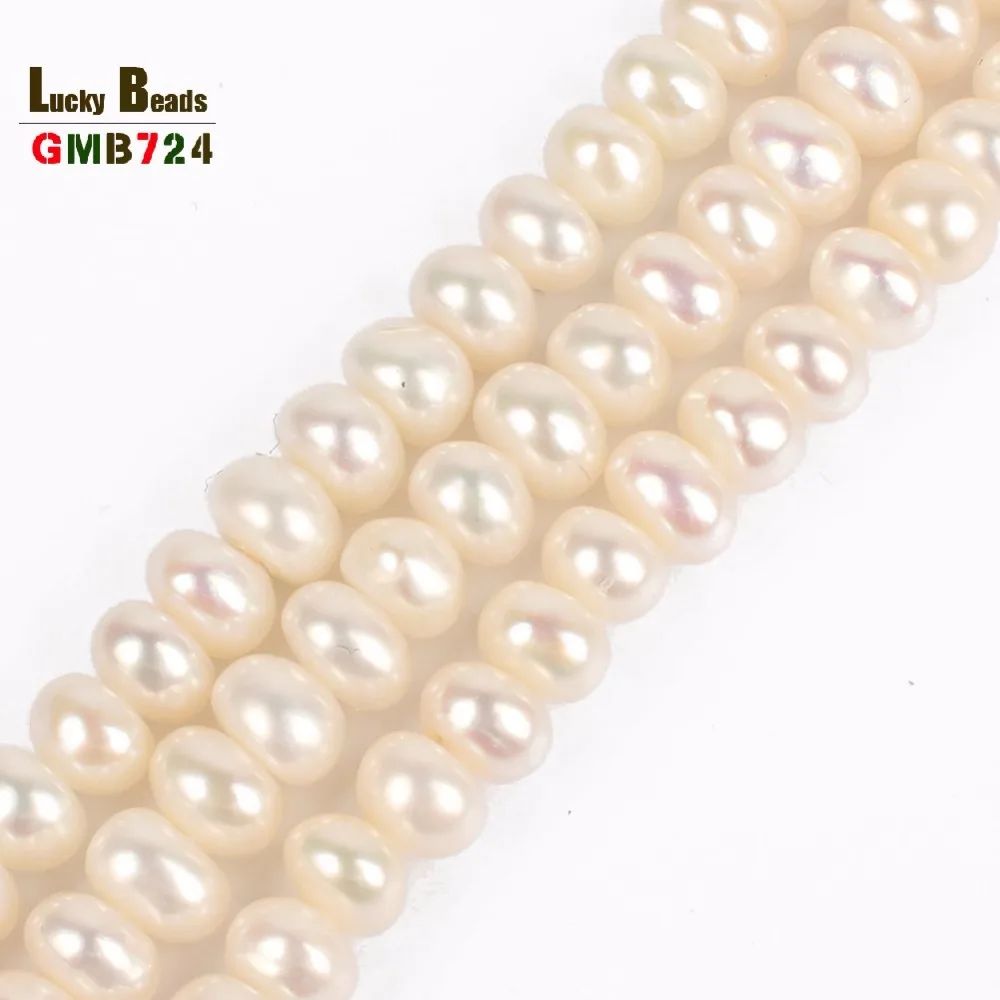 AA+ Fashion natural 6 7mm Gasket drum shape pearl beads necklace For Women Girl freshwater pearl