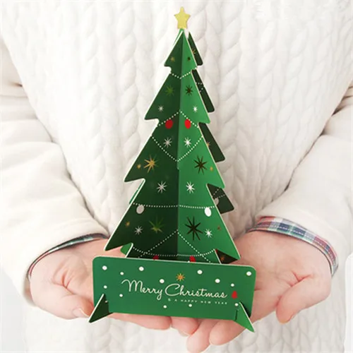 red green creative christmas tree card gift set 3d stand up red green creative christmas tree card gift set 3d stand up christmas cards wholesale idea for business kids gift in cards invitations from home