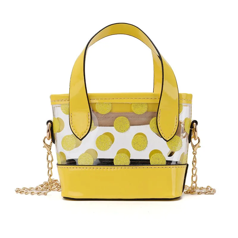 Детская милая сумка с принтом в горошек, модная сумка через плечо из искусственной кожи для девочек - Цвет: AY