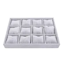 OUTAD бархатный 12 решетчатый чехол для часов, ювелирный браслет, дисплей, подставка, держатель, стойка для демонстрации ювелирных изделий, стойка для часов