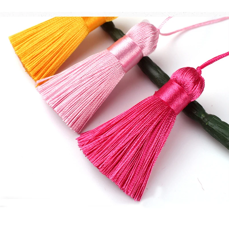 Description Picture 6 of item5pcs/lot 5cm Tassels Hanging Rope Fat Silk Tassels Fringe Sewing Bang Tassel Trim Key Tassels DIY Embellish Curtain Accessories