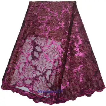 

Fashion Wedding Lace Fabric with Sequins High Quality Sequins Lace Fabric Nigerian Tulle Lace Fabric for Party Dress 04