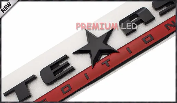 Черная красная отделка 3D Техасская эмблема «Edition» Значки для Chevrolet Silverado, GMC Sierra(также универсальные для Ford или Dodge Trucks