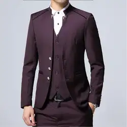 Мужской костюм из 3 предметов, пиджак + брюки + комплект, приталенный мужской костюм, свадебный банкет, мужской повседневный деловой костюм
