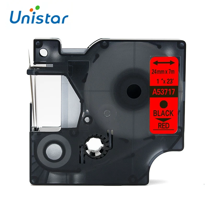 Unistar 53717 Compatible for DYMO D1 Label Tape 53717 Black on Red