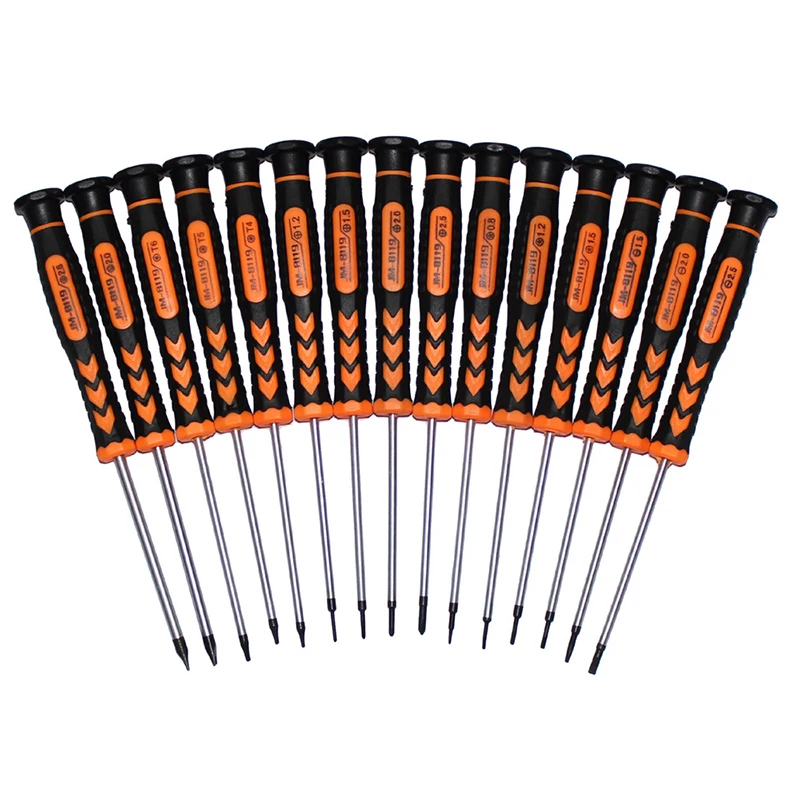 

JAKEMY P05 15pcs Flat Cross Pentalobe Torx U Shape Screwdriver Set for Iphone Mobile Phone Tablets PC Laptop Repair Tool Kit