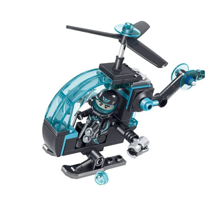 X-Agents-Blocks-8Pcs-with-Helicopter-Motorcycle-8-Different-Future-Policemen-Gift-Toys-for-Children-Technic (1)