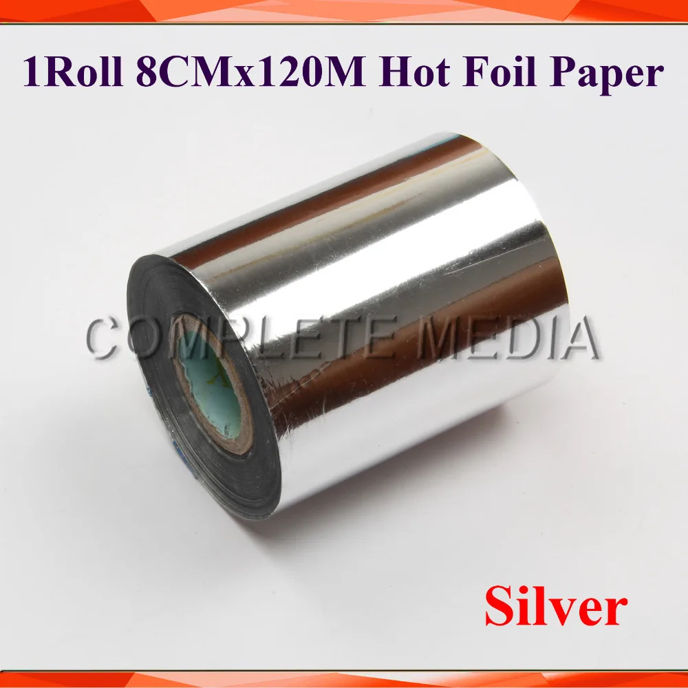 

1Rolls Silver Color 80mmx120M Hot Stamping Foil Heat Transfer Napkin Gilding PVC business Card Emboss