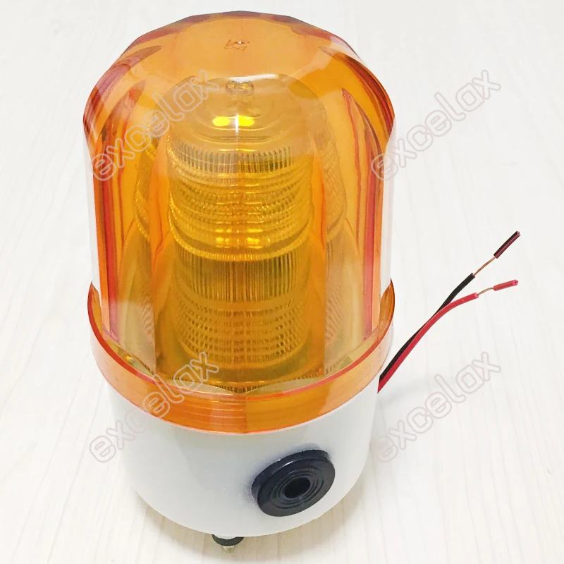 H HILABEE 12V Lampe Clignotante Jaune De Balisage De Signal Dalarme Stroboscopique De Signalisation Industrielle 
