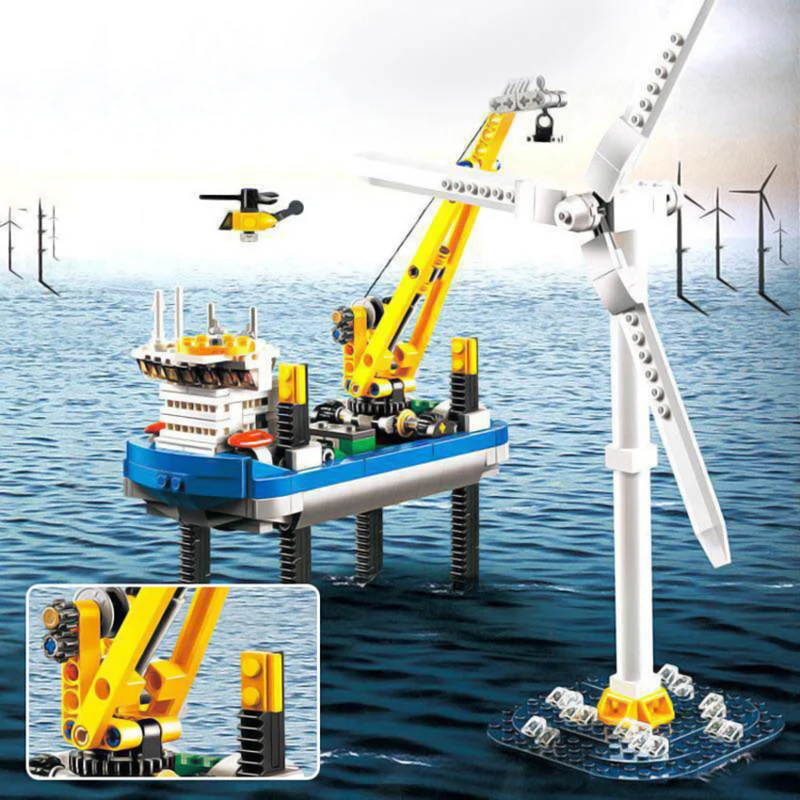 Borkum Riffgrund ветровой турбины строительные блоки совместимы с Lego 4002015 Creator expert