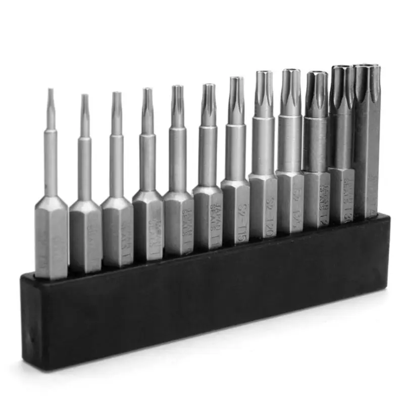 

12pcs/Set 1/4 Inch 50mm T5-T40 Magnetic Torx Screwdriver Bits Kit screwdriver set precision screwdriver Dismountable under 5$