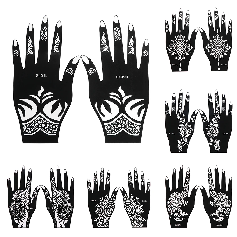 2024 New Professional Henna Stencil Temporary Hand Tattoo Body Art Sticker Template Wedding Tool Flower Tattoo Stencil 6