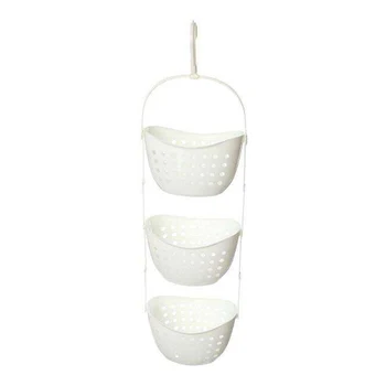 

Wholesales item 3 Tier Plastic Basket Shower Caddy Hanging Rack Tidy Shelf Organiser Storage,White