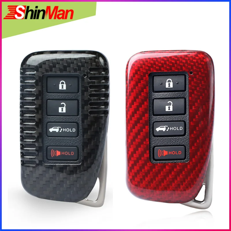 

ShinMan Carbon Fiber 4 button Car key Case key shell Key Cover For Lexus ES GS LX RX GX IS CAR Accessories Keychain