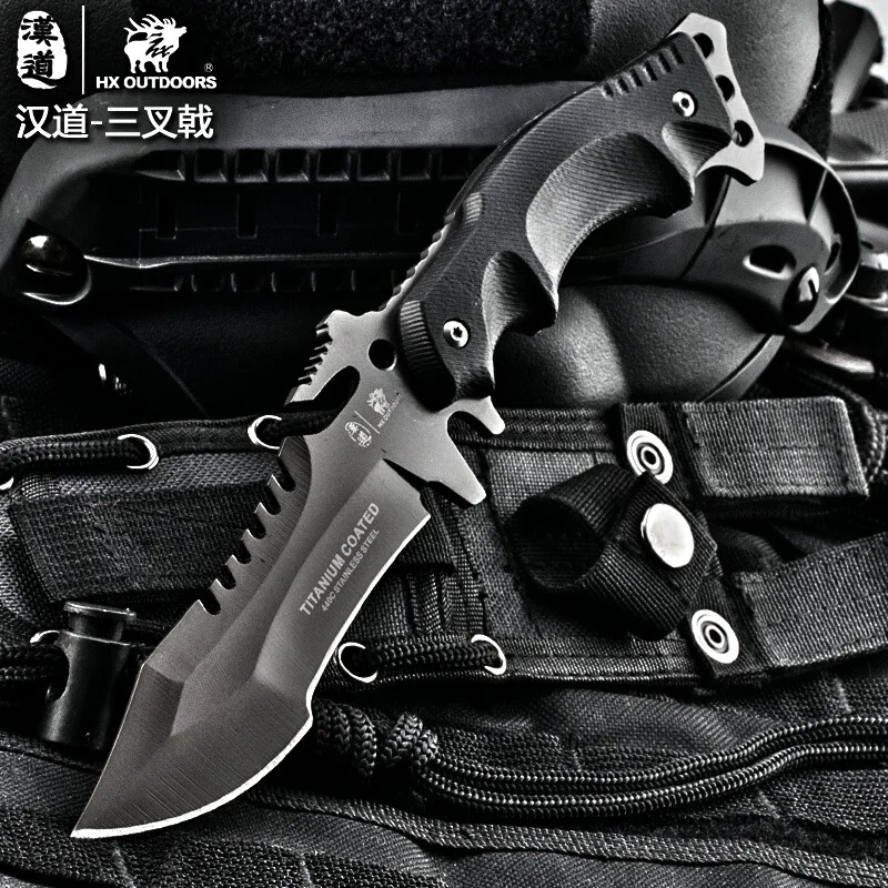 Portable Tactical Survival camping knife 440C Stainless Steel blade 58HRC K10 handle hunting outdoor knife With Nylon Sheath Portable Tactical Survival camping knife 440C Stainless Steel blade 58HRC K10 handle hunting outdoor knife With Nylon Sheath
