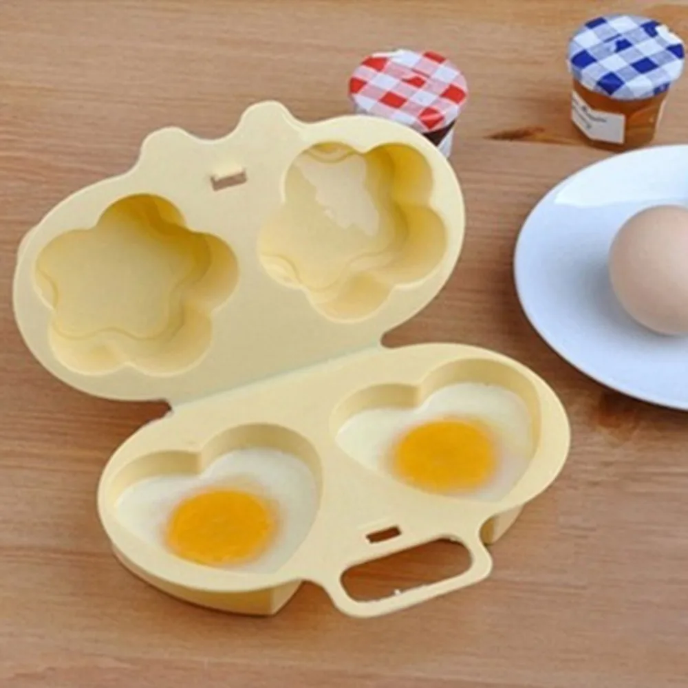 Egg Poacher Microwave Egg Cooker Love Heart Flower Shaper Mold Egg Poacher Cooking Tools Kitchen Gadget