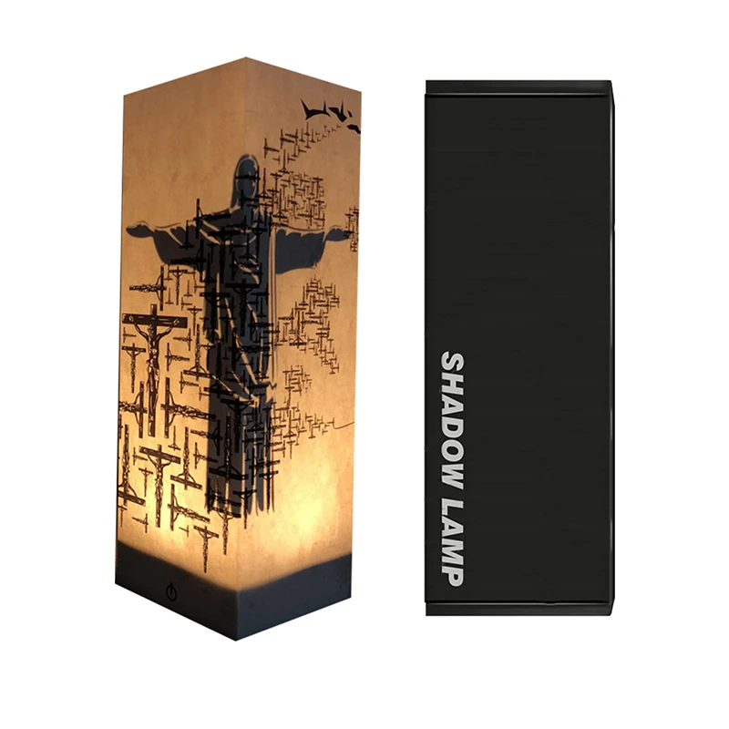 

Creative Jesus 3D night light shadow decorative lamp AA USB5V Power warm white touch sensitive dim flaming lighting IY303169-12