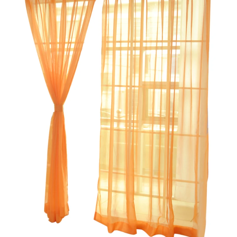 Hoomall 1 шт. Высококачественная однотонная свадебная ткань прозрачный оконный экран готовые шторы украшение для дома 100x200 см - Цвет: A05