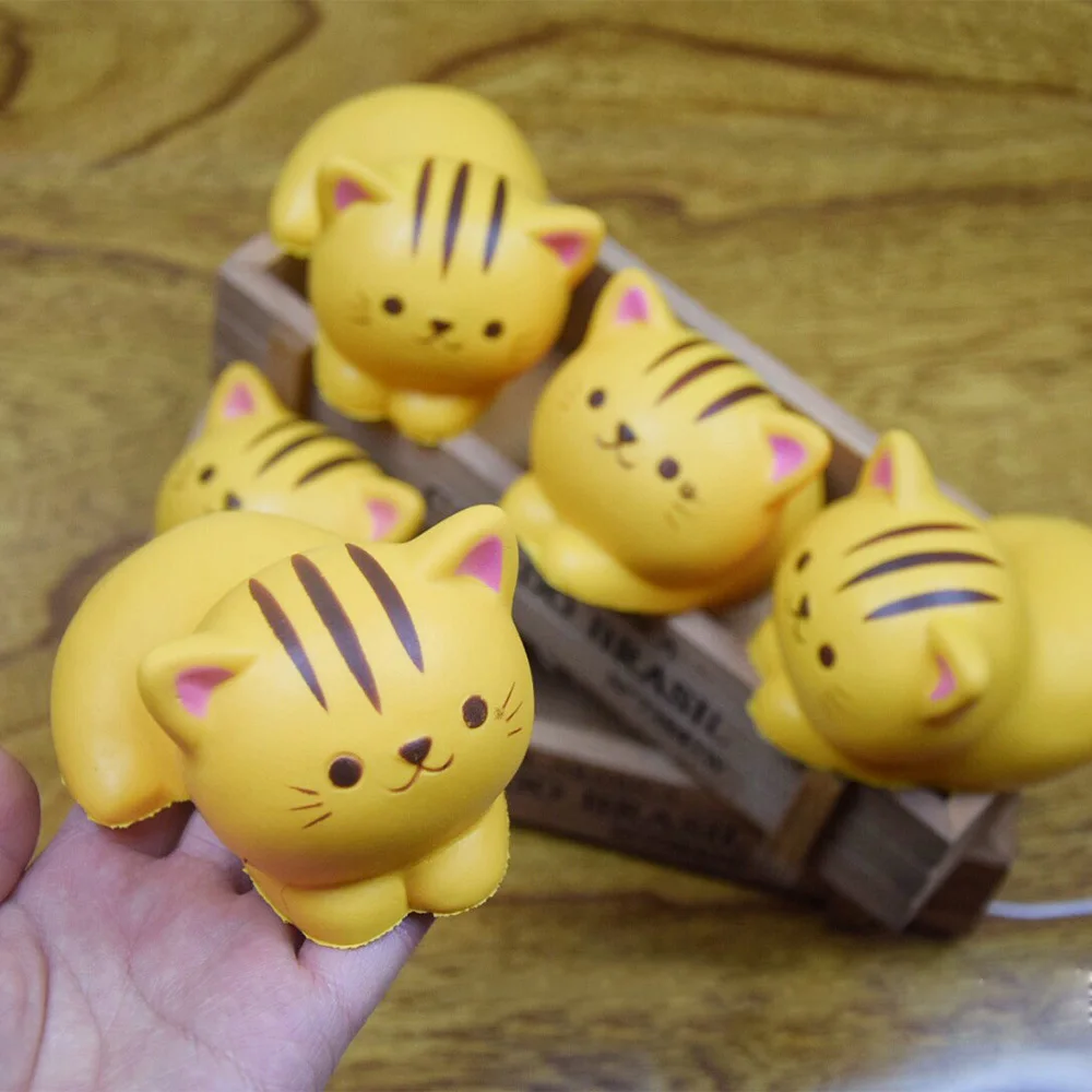 

11.5CM Papa Cat Phone Strap Simulation Cat PU Slow Recovery Decompression Toys Squishies Scented Kid Toys Gift