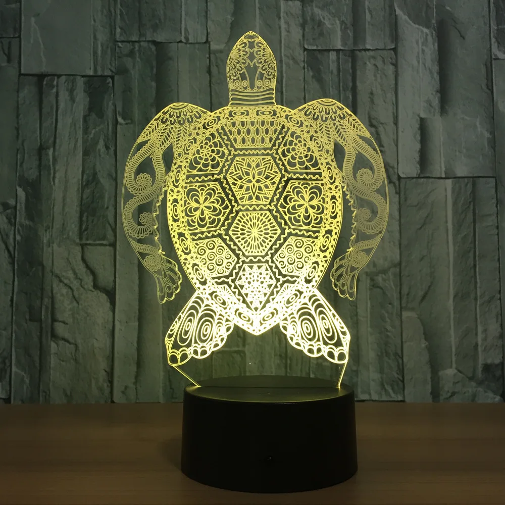  Sea Turtles 3D Lamp LED Touch Light Colorful Animal Lamp Birthday Party Decoration Figurines Table  - 32829224191